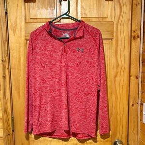 Under Armour Men's Heathered Red Long Sleeve Tee